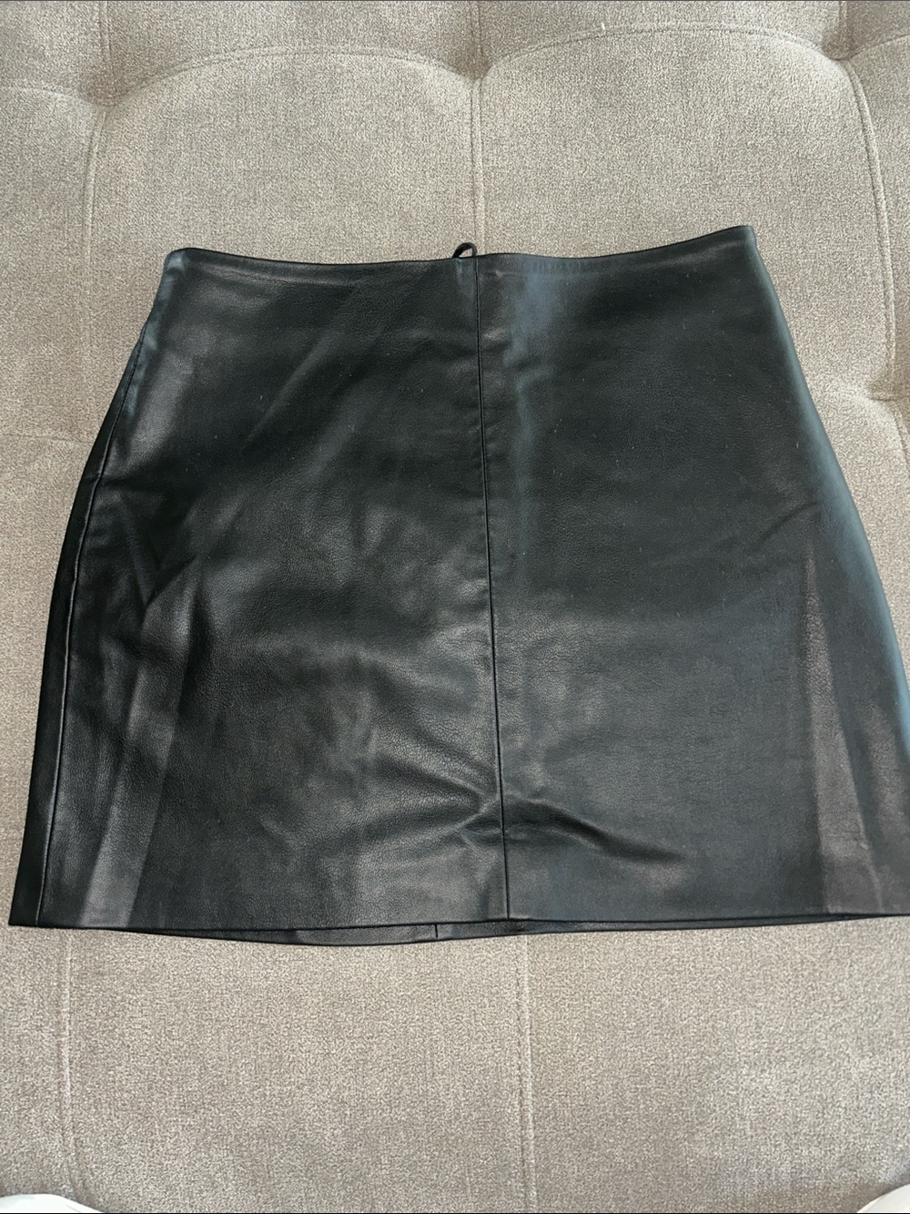 H&M Black Faux Leather Mini Skirt